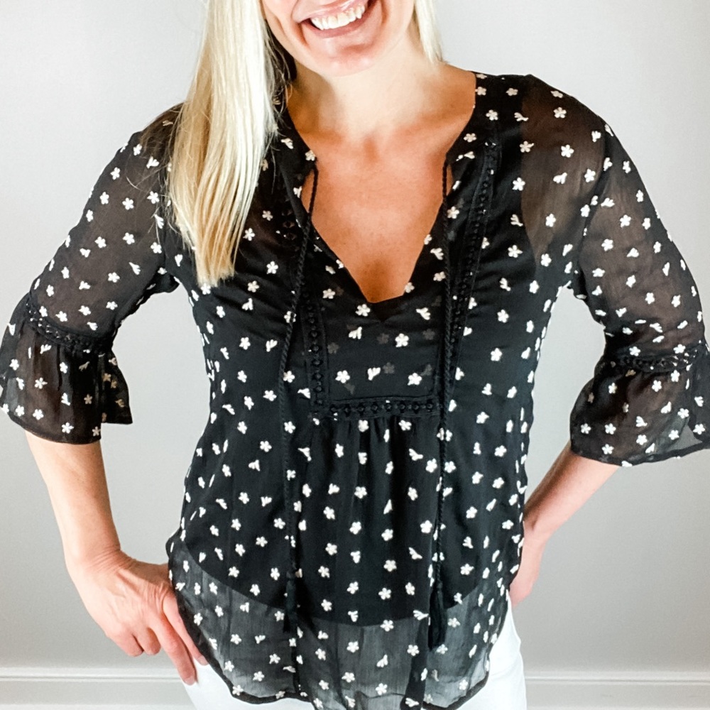 Amelia Embroidered Peasant Top